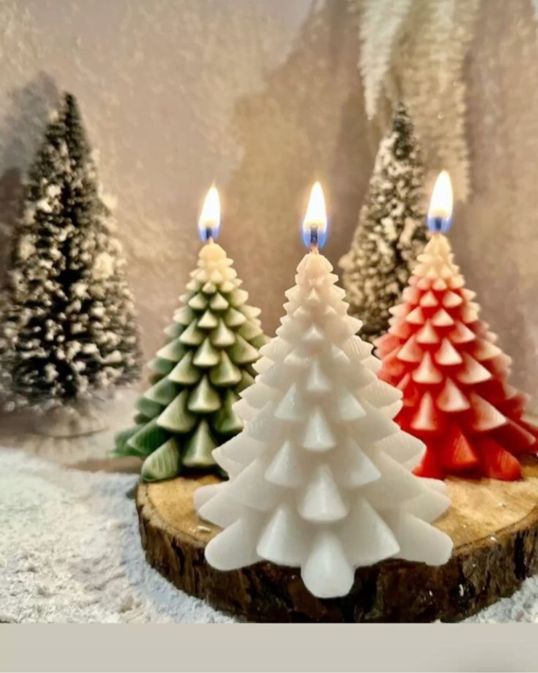 Velas em formato de arvore de natal